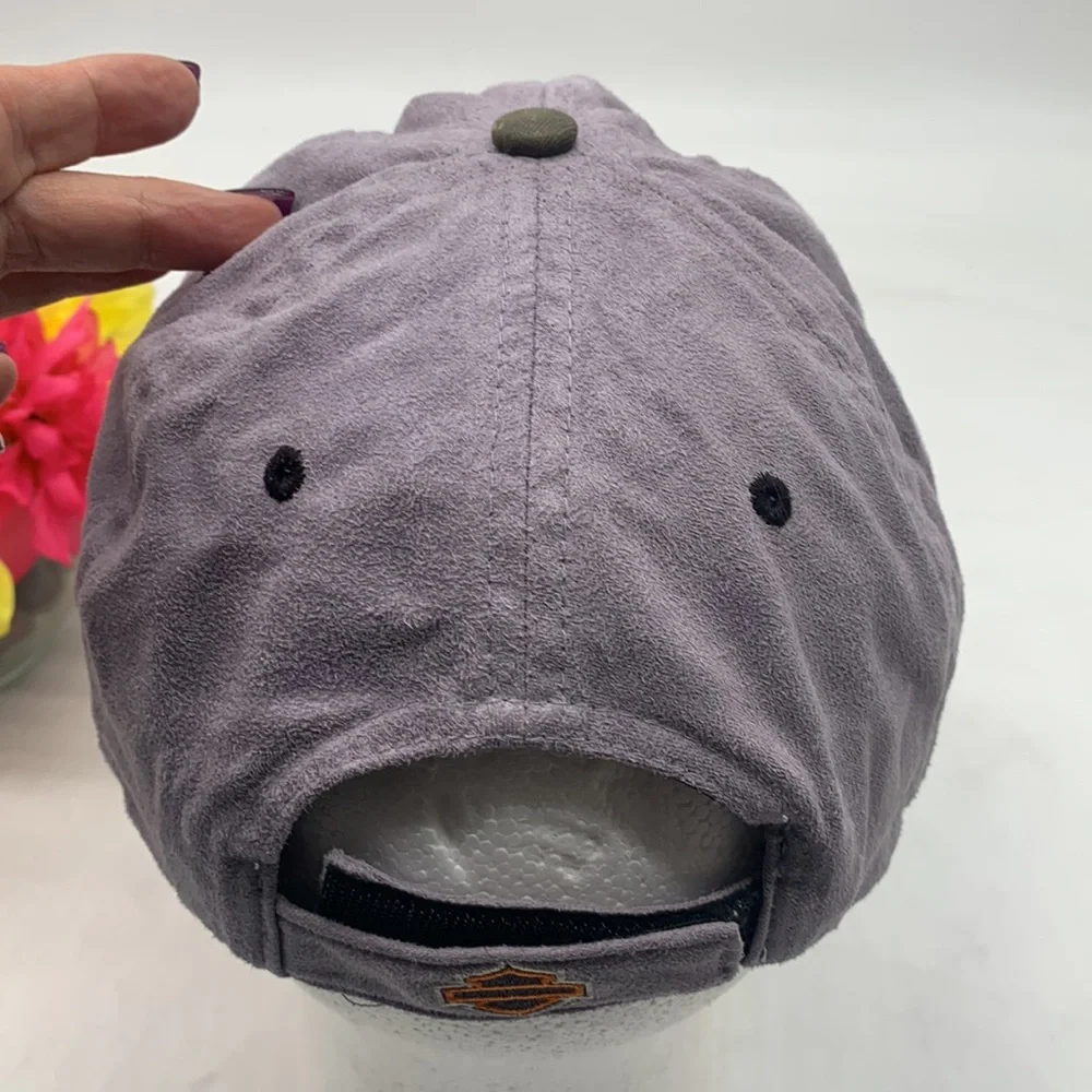 Harley-Davidson Gray Microsuede Baseball Cap Adjustable HT4874E - Picture 5 of 10